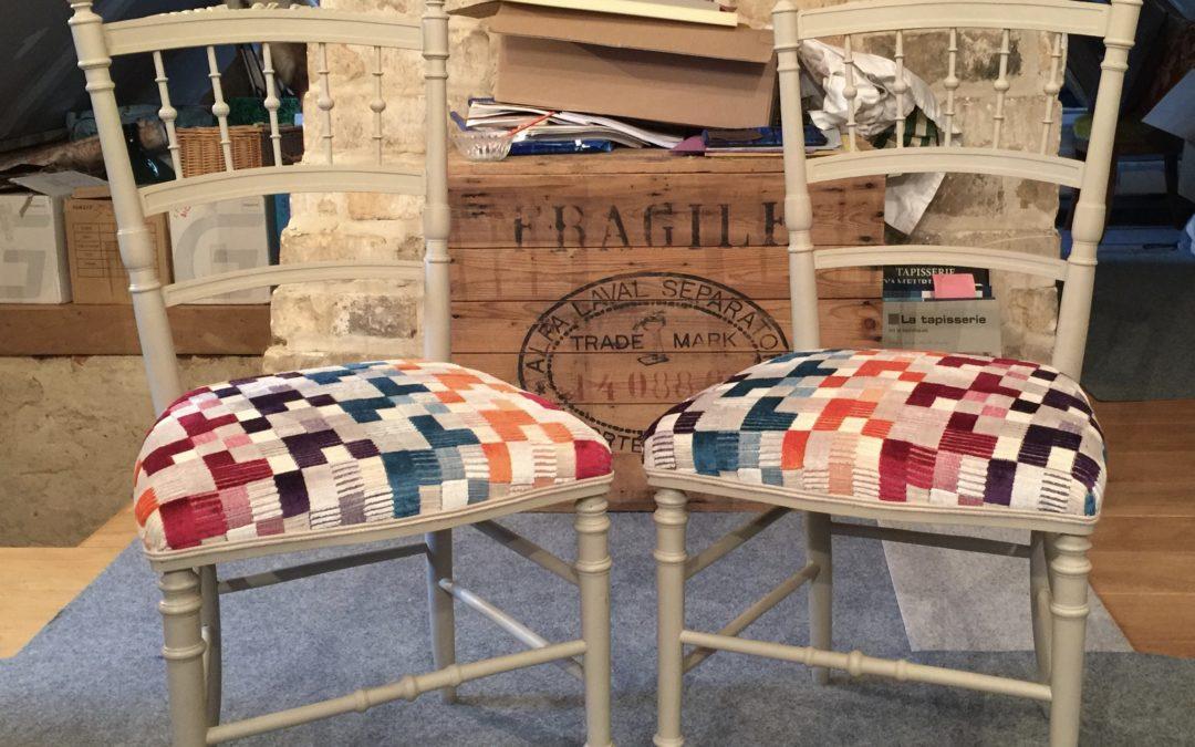 Restauration de 2 chaises de style Napoléon III